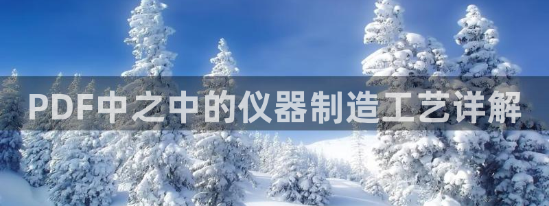 意昂体育3招商电话地址是多少：PDF中之中的仪器制造工艺详解