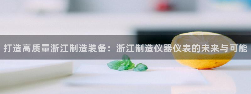 意昂3娱乐首页官网下载：打造高质量浙江制造装备：浙江制造仪器