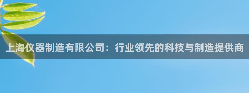 意昂体育3软件：上海仪器制造有限公司：行业领先的科技与制造提