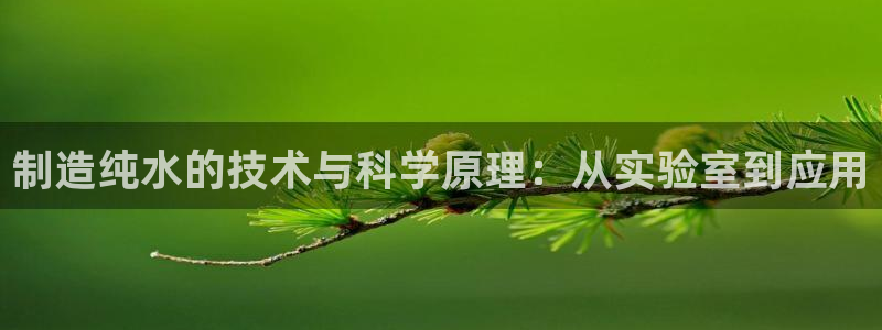 意昂3五金厂：制造纯水的技术与科学原理：从实验室到应用